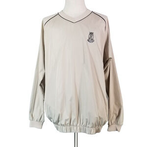 FootJoy Golf‎ windshirt mens large beige long sleeve pull over pockets outdoor